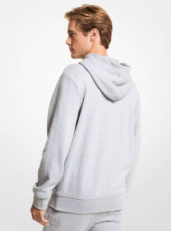 Panske Mikiny S Kapucňou Michael Kors KORS Cotton Siva - Oblecenie Michael Kors Vypredaj | YVKLC-9157